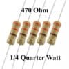 470 Ohm 1/4 Quarter Watt Resistor (10 pieces) pack