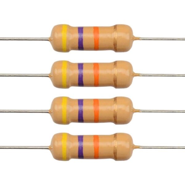 47k ohm 1/4 resistor (10 pieces) pack