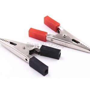 Non-Insulated Crocodile Test Alligator Clips (Red + Black)